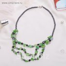 Бусы 3 яруса "Гематит с хризолитом", 52см