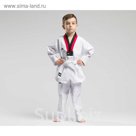 Добок для тхэквондо WTF Adi-start, размер 160 см, цвет белый с черно-красным воротником