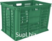 Ящик перфорированный 600×400×410, арт.: 203-1, объём 84, зелёный, код: 06956