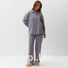 Пижама женская (рубашка, брюки) KAFTAN Basic, размер 48-50, серая
