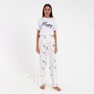 Брюки домашние женские KAFTAN Pink stars, размер 48-50, белые