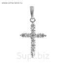 Подвеска "Крестик" искры, цвет белый в серебре