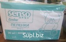 Одноразовые впитывающие пеленки для детей Senso Baby Ecoline 60*90, 30 шт.