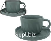 Tea set: 300ml cup, 153x21mm saucer, Ariel Collection, Color: Gray
