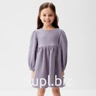Платье детское с длинным рукавом KAFTAN «Муслин», размер 26 (80-86 см), серое