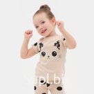 Футболка для девочки KAFTAN Kitten, размер 34 (122-128 см), бежевая
