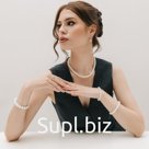 Набор 3 предмета: серьги, бусы, браслет, цвет белый, 45 см