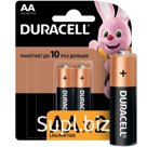 Батарейка алкалиновая Duracell Basic, AA, LR6-2BL, 1.5В, блистер, 2 шт.