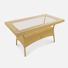 Стол Kipr 1400х820 СТ (с упаковкой) Индийское дерево, RAL 1014 , CT.Прозрачное