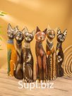Сувенир «Кошка», 60×14×6 см, дерево, коричневый, МИКС