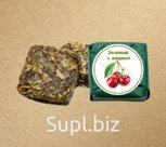 Прессованный чай, кубики 5-7гр. Зеленый с вишней