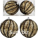 Two Christmas tree balls, 8cm in diameter, Borders, Color: Coffee