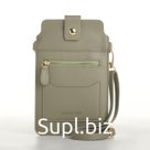 Сумка чехол для телефона, на кнопке, отдел для карт, зелёная