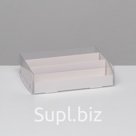 Коробка для макарун, с ложементом, белая 21×16.5×5.5 см