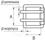 Пряжка роликовая с двумя шпеньками П-10-18 Роликовые с двумя шпеньками