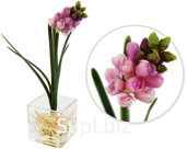 Decorative flowers Hyacinth in a vase Size: 10x10x22.5 cm Color: pink