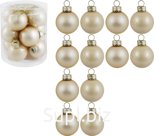 Christmas tree balls, 12 pcs, 4 cm in diameter, champagne (glass)