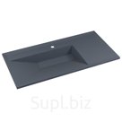 Раковина кварцевая Uperwood Lotus Quartz, 100 см, серая матовая, бетон