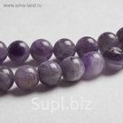Бусины на нити шар №12 "Аметист" светлый (32 бусины)