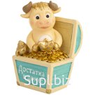 Декоративная фигурка "Бычок в сундучке", полирезина, 8,5*5*5см