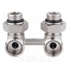 Узел нижнего подключения радиатора AQUALINK, 1/2" x 3/4", Н-образный, угловой, евроконус