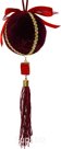New Year's decoration: Glitter ball, hanging, 7x7x33 cm, burgundy