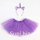 Набор для фотосессии KAFTAN «Искра»: юбка и ободок, фиолетовый, рост 86-110