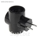 Разветвитель Toker 3T, 6 А, трехместный, без з/к, чёрный