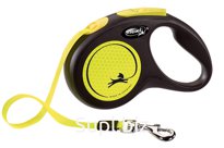 Поводок-рулетка Flexi New Neon tape S 5m 15kg yellow