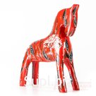 Scarlet horse with a floral pattern
