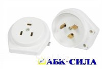 Разъём РШ-ВШ 32А 220В 2P+PE скрытый угловой пластик белый 6/72