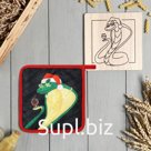 Набор кухонный Змея с бокалом: подставка 15×15 см, прихватка 17×17 см