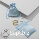 Мешочек подарочный атласный, 7×9 см, небесно-голубой