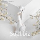 Брошь "Кошечка", цвет белый в золоте