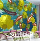 Фотообои флизелиновые встык "Рыбки" 8,1 м2, 300х270 см, моющиеся обои флизелиновые на стену
