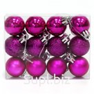 Набор пластиковых шаров 12шт., 30мм, фуксия