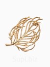 Брошь «Лист» веточка, цвет золото
