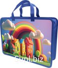Папка-портфель Lamark "Сказочные домики", А4, 34х24,5х7 см, 1 отделение, на молнии, с ручками, печать по пластику с двух сторон