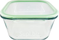 Контейнер стеклянный 2200мл 18,7х18,7х11,2см с пластмассовой крышкой