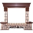 Широкий портал InterFlame Экстер кирпичики под очаги Panoramic 28 LED FX Sirius 30 LED FX Jupiter FX (бежевый с патиной)