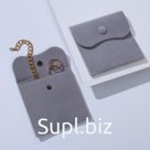 Конвертик для украшений бархатный, 10*10см, цвет серый