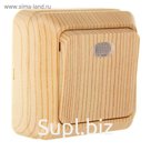 Выключатель TDM "Ладога", 10 А, IP20, 1 клавиша, открытый, с подсветкой, цвет сосна