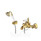 Смеситель для ванны и душа BRAVAT ART F675109U-B1, с коротким изливом и лейкой, цвет бронза   504860