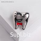 Брошь "Зуб" красавчик, цвет серебро