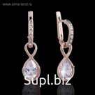 Серьги "Хайда", цвет белый в золоте