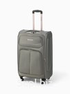 Чемодан на колёсах Royalbag большой 104 л (L), на молнии, с увеличением, кодовый замок, 4 колеса, серый
