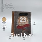 Пакет подарочный крафтовый, упаковка, «С 23 февраля», 12×15×5.5 см