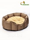 Лежанка для кошек и собак, рогожка, искусственный  мех, 65 х 50 х 20 см