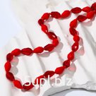 Бусы "Стекло" капля гранёная, цвет красный, 45см