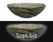 Salad bowl "Whirlwind", 13.5 cm, dark glass